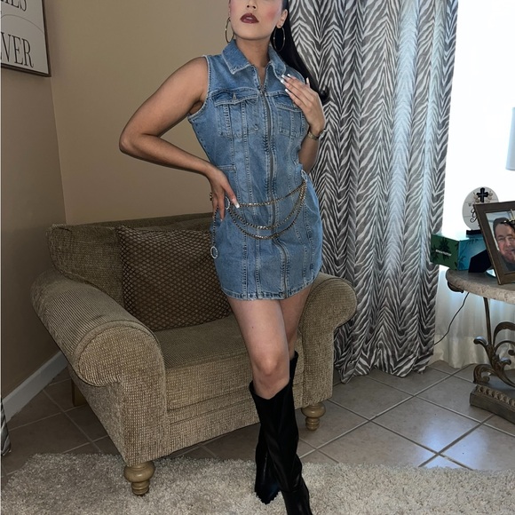 Zara Dresses & Skirts - Zara Blue Denim Dress
